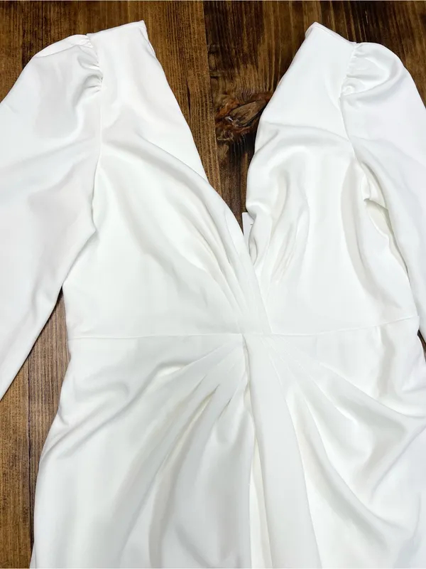 Lulus Stunning Romance White Long Sleeve Mermaid Wedding Maxi Dress Size XL NWT - Image 6