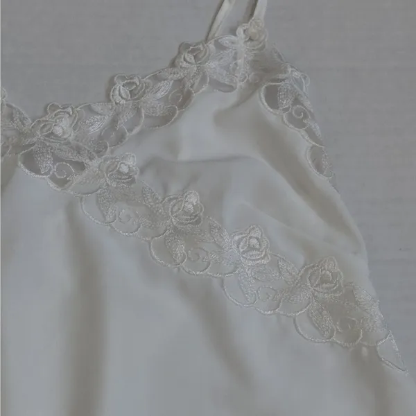 90s Revival Y2K Cami Babydoll Top Sz Small White Coquette Fairycore Tank entro - Image 7