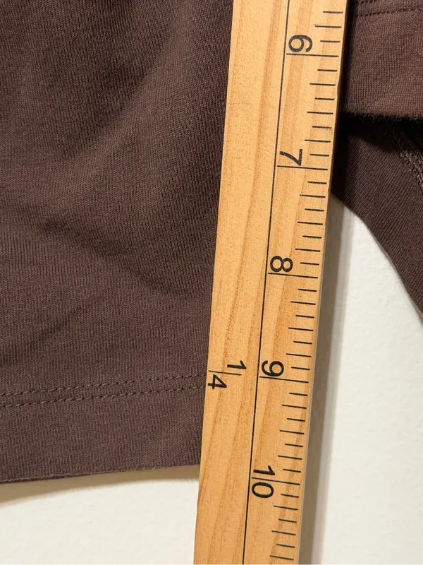 Nike Brown Biker Shorts Size Large Women’s Cotton Fall Athletic - Image 6