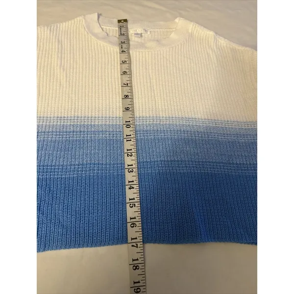 Abound Womens Sweater Ombre Sz XS Long Sleeve Knit Blue White Soft Girl Ribbed - Image 12