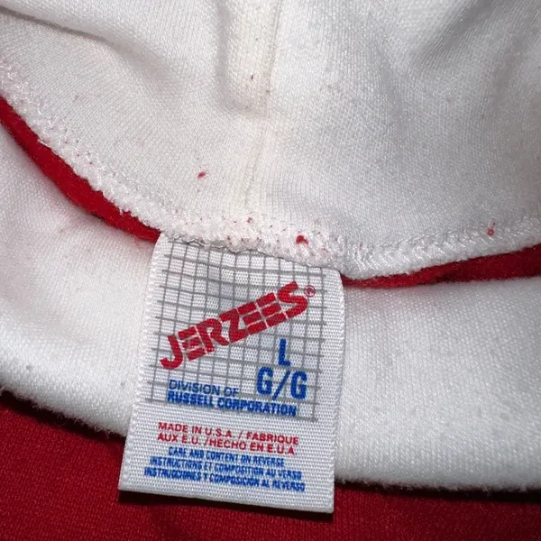 Vtg 80s Jerzees ugly Christmas sweatshirt single stitch/faux turtleneck Sz Large - Image 2