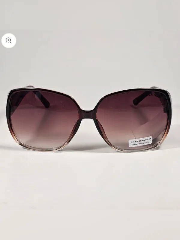 Tommy Hilfiger WP OL632 Butterfly Sunglasses Brown Crystal Frame Gradient Lens - Image 2