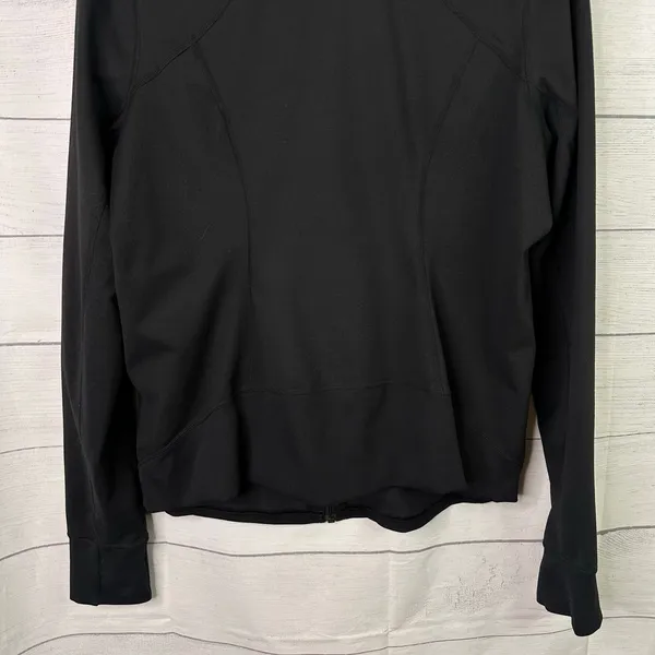 Zella Womens Large Black Performance Full Zip Athletic Track Jacket Sporty Layer - Image 6