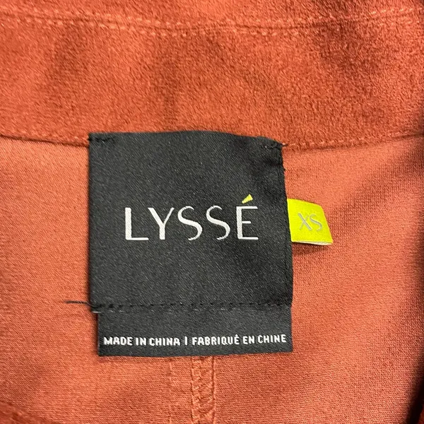 Lysse Faux suede asymmetrical burnt orange zip up jacket womens XS - Image 2