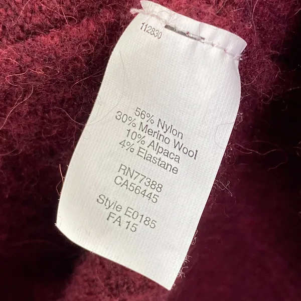 Madewell Kent Cardigan Sweater Burgundy Merino Wool Alpaca Blend Small E0185‎ - Image 7