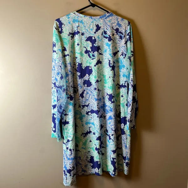 Ibkul Long Sleeve Crew Neck Dress Pascha Navy Seafoam Size XL UPF‎ 50+ Golf - Image 3