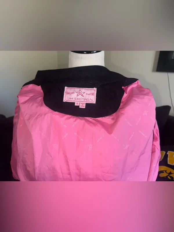 JH Design 1998 Pink Ford Mustang Racing Jacket Y2K rare HTF XLARGE Women’s - Image 8