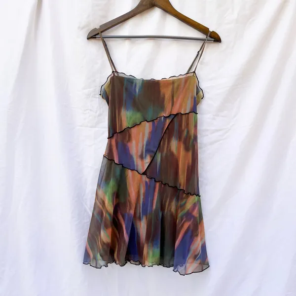 Urban Outfitters | Medium Moxie Mesh Lined Mini Slip Dress In Multi Color - Image 6