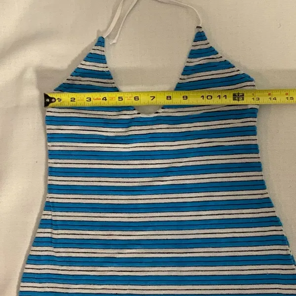 Bright striped terry cloth halter dress size xs/s‎ - Image 3