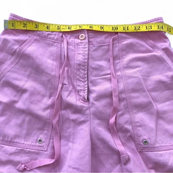LRL RALPH LAUREN Pink Sporty Preppy Utility Carpenter Cargo Shorts Golf Tennis Country Club Cotton Drawstring Waist Hiking Camping Glamping Adventure Explorer Summer Beach Streetwear Vintage 2000s Y2K Sz 6 - Measurements in pics - Image 5