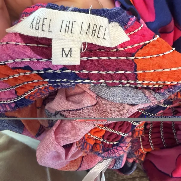 Anthropologie‎ Abel The Label Charlotte halter maxi dress orange Blue Pink M - Image 3