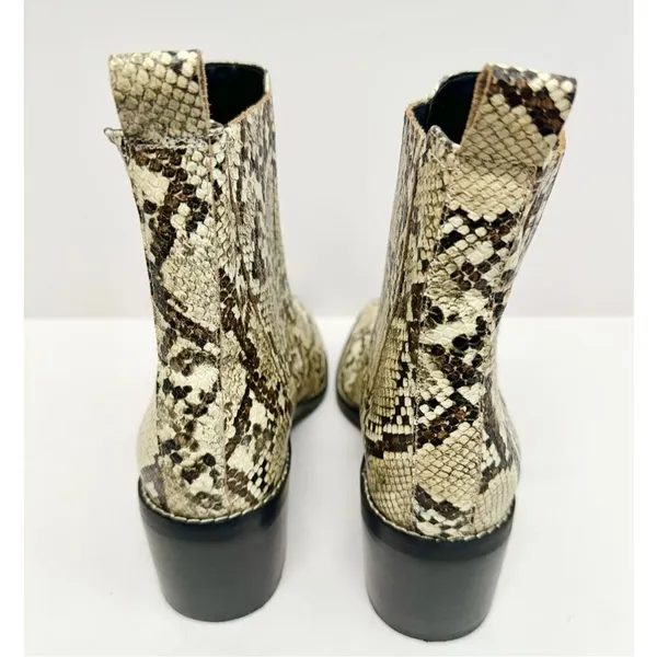 Nordstrom‎ Rack Ankle Booties Size 7 Leather Snake Print Block Heel NEW - Image 5