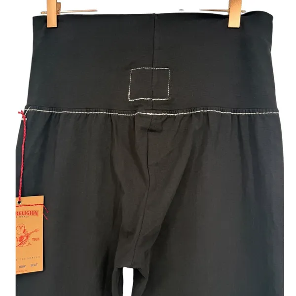 NWT True Religion Eva Pant Black Athletic Hook Up Flare Leggings Size Large - Image 8