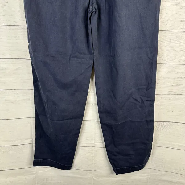 Faherty Women S Navy Essential Travel Pants Pull On Linen Modal Blend Drawstring - Image 6