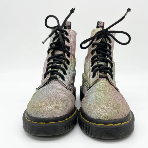 Dr Martens Womens‎ Combat Boots Size 5 Glitter Punk Rave Alt Festival Goth - Image 3