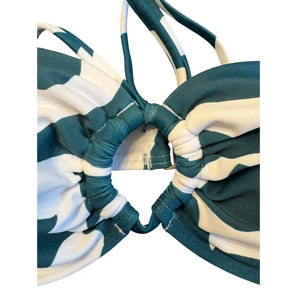 Abercrombie & Fitch NWT‎ Abstract O-Ring Halter Bandeau Bikini Top Small NEW - Image 3