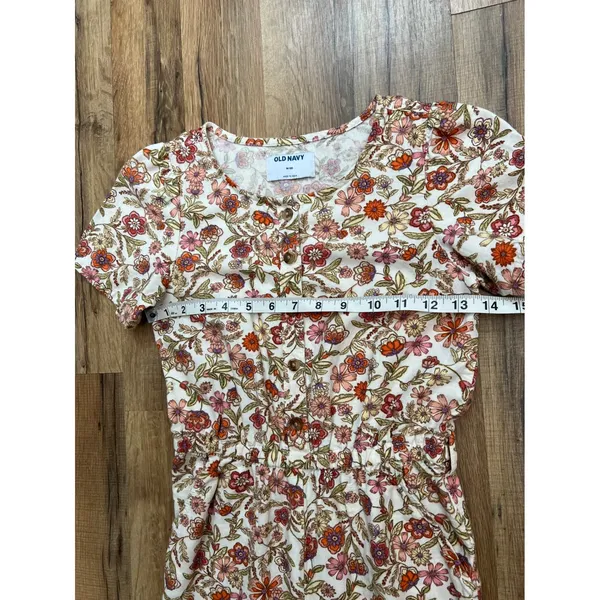 Old Navy Girls' Floral Jumpsuit - M (8) -‎ 61% Cotton, 33% Rayon, 6% Linen - Image 5