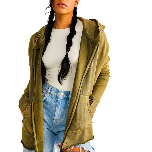Free People Free Cloud Cardigan | Army Green | Size Large | EUC - Image 3