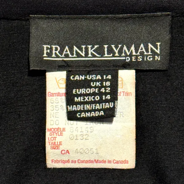 Frank Lyman Y2K Sequin Button Up Top Black Blue Stripe 14 Glam Disco Party Retro - Image 5