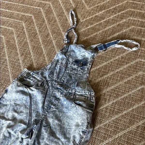 Vanilla Star Gray Acid Wash Denim Overalls - Image 2