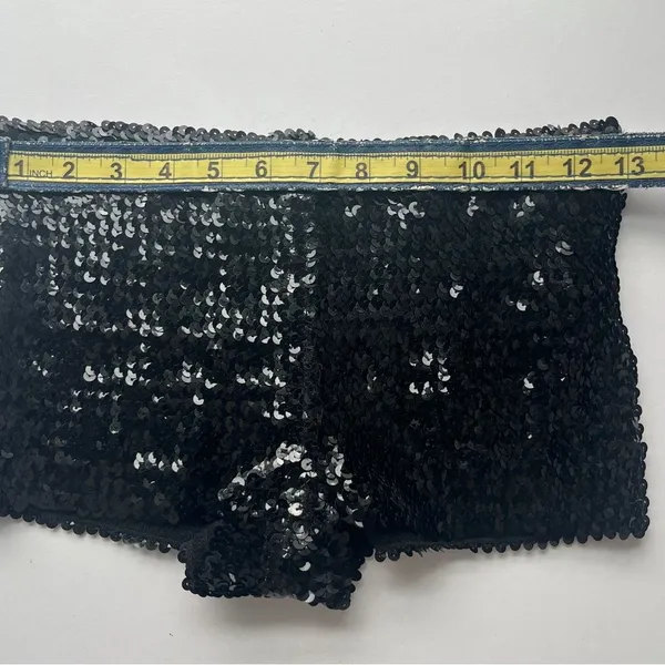 Boutique Black Sequin Dance Sexy Stretch Booty Women's Shorts Small - Image 6