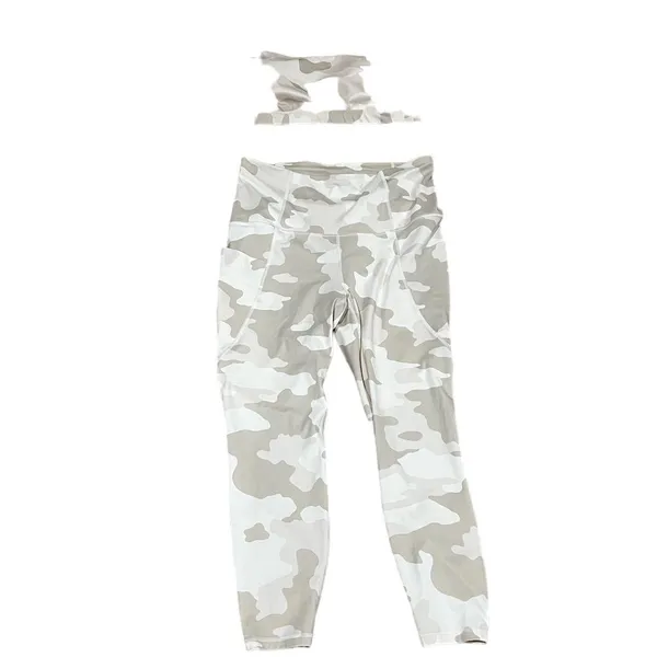 All In Motion Women's Camo Print T-Back Bra & Leggings Set XXL Activewear - Image 2