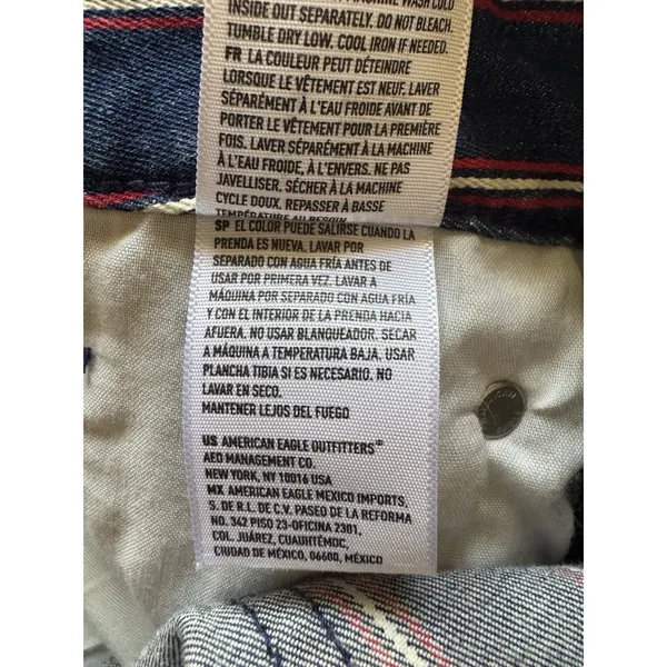 American Eagle Women Size‎ 6 Mid Rise Pinstripe Mini Jean Skirt Super Stretch - Image 11