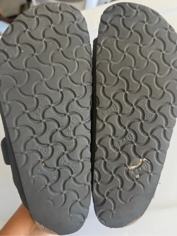 Birkenstock Black Suede Buckle Sandals Womens 37 (6-6.5) - Image 4