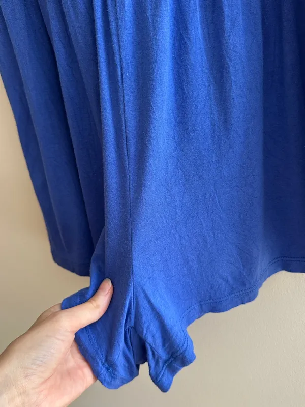 maitai Stretchy Off the Shoulder Ruffle Romper, Casual Summer,Royal Blue, Medium - Image 5