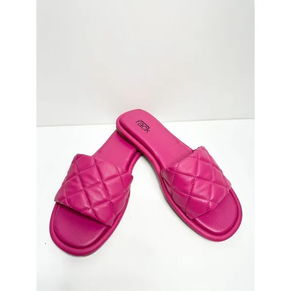 Nordstrom Rack Sandals Womens‎ Size 6 Quilted Pink Slides - Image 4