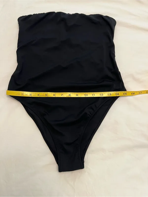 H&M Strapless Black One-Piece Swimsuit - Classic Bandeau Swim - Image 4