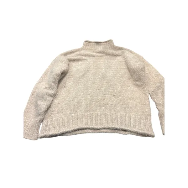 Rachel Zoe Cream Mock Neck Fuzzy Knit Sweater Size XS - Image 4