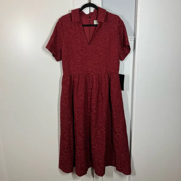 TUCKERNUCK Cranberry Jacquard Adelaide‎ Midi Dress size xl wedding work office - Image 2
