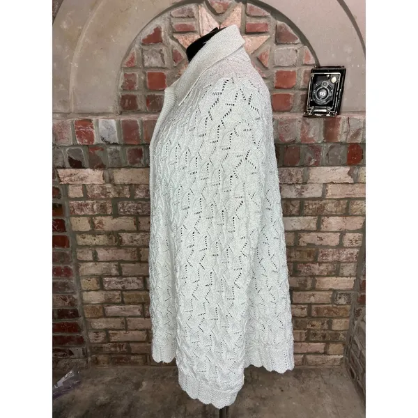 Sherry Gale crocheted sweater cape gray silver metallic 1950s - Image 5