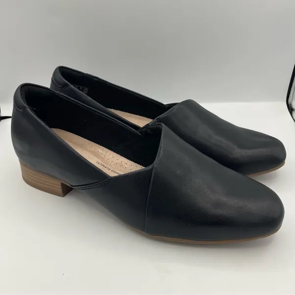 Clarks wide Juliet Palm black grain leather loafers women’s Size 7 1/2 - Image 7