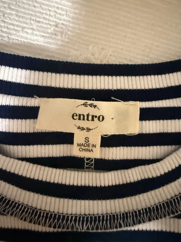 Entro Navy and white Striped Tank Top - Image 2