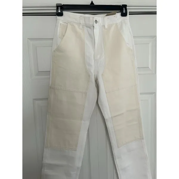 Madewell $128 The Perfect Vintage Straight Jean Two-Tone Women's White/Ivory 26 - Image 3