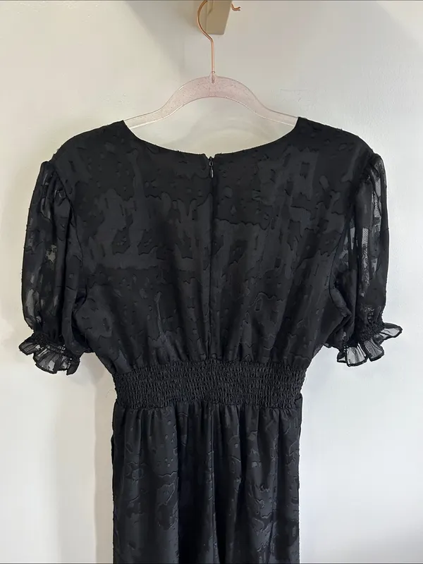 Anthropologie Hutch Black Burnout Wide Leg Jumpsuit - Image 8