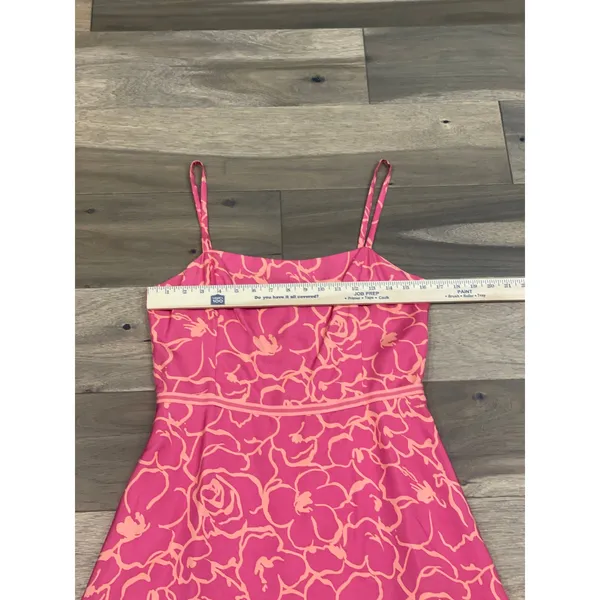 Ann Taylor Dress Silk Pink Coral Floral Size 8 - Image 6