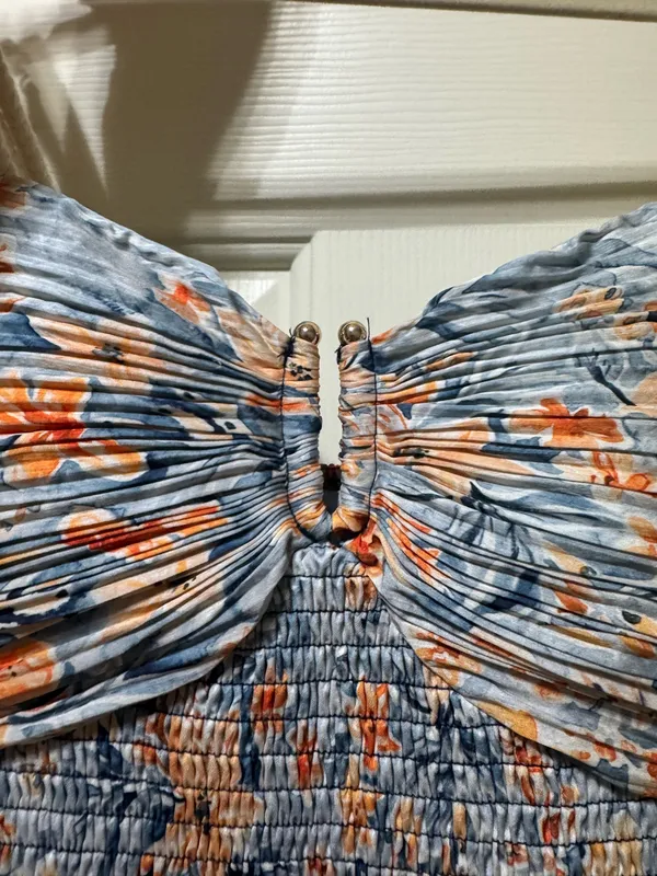 Strut & Bolt Floral silk pleated midi dress - Image 8