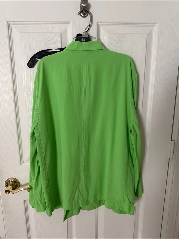 Steve Madden Neon Green Double-Breasted Blazer Jacket medium oversized fit - Image 3