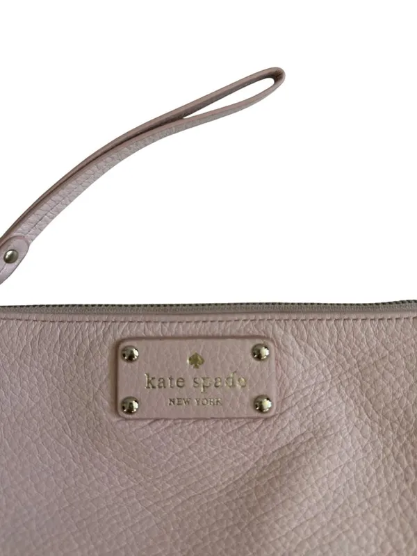 KATE SPADE Pink Pebble Leather Wristlet Clutch - Image 2