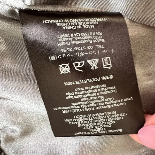 Burton Dryride Softshell Jacket Charcoal Grey Zip Rain Coat Cinched Waist Medium - Image 11