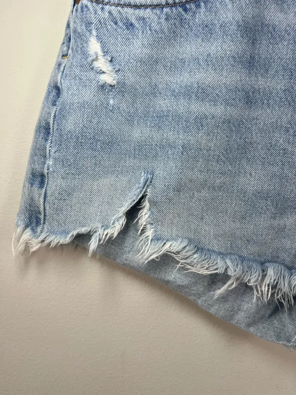Agolde Parker Vintage Cut-Off Jean Shorts Swapmeet Light Wash Distressed Size 30 - Image 6