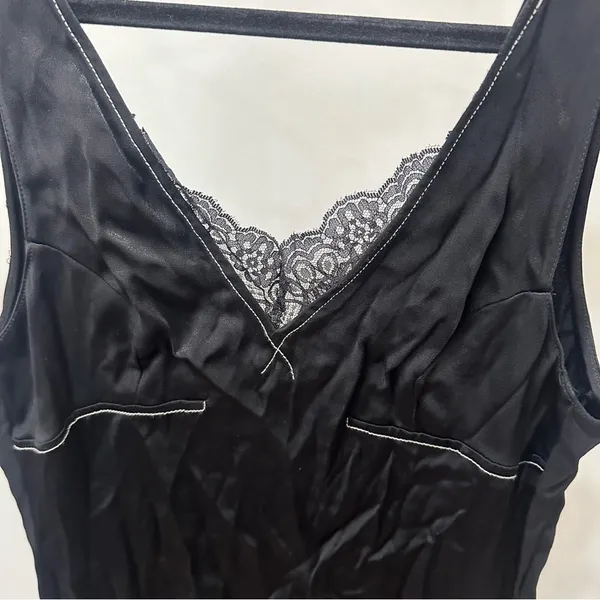 Zara Black Satin Slip Dress - Image 2
