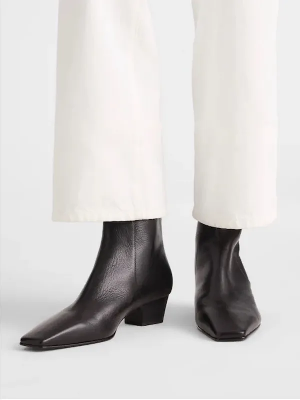 Madewell The Lexie Ankle Boot in True Black Leather Size 8.5 - Image 4