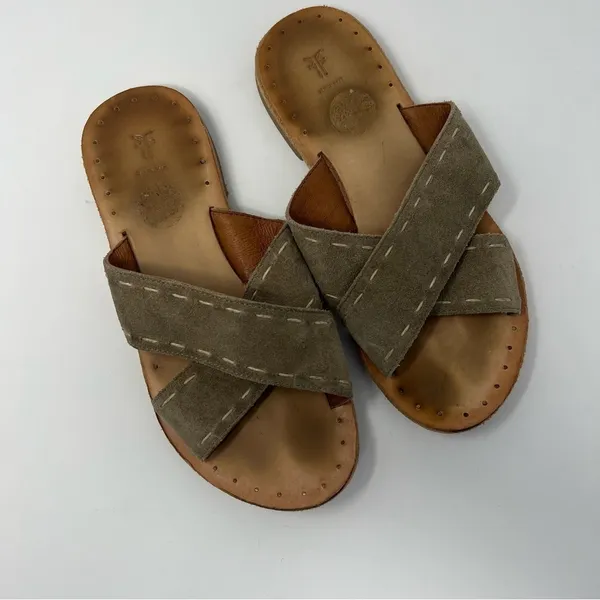 Frye Ally Criss‎ Cross Leather Sandals Sz 6.5 - Image 2