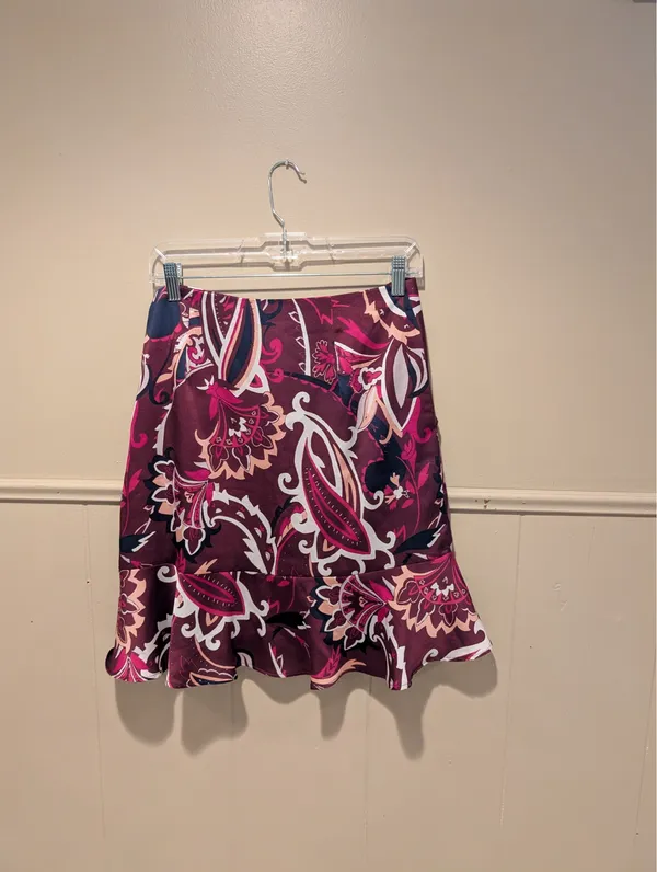 Banana Republic Faux Wrap Purple Pink Skirt - Image 14