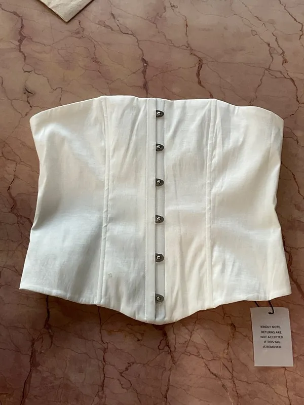 superdown Jordyn Corset Top in White Small New Womens Strapless Tank Corset - Image 4