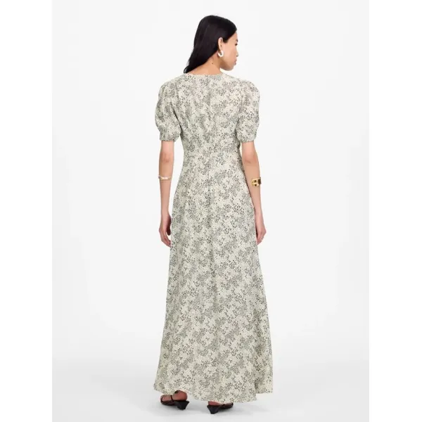 Madewell Dress Size 14 Harper Floral Ivory Puff Sleeve V Neck Midi Floral NU576 - Image 4